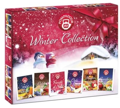 Pompadour Tè | Assortimento Tisane alla Frutta | Infusi Caldi Inverno Senza Caffeina - 30 Bustine di Tè