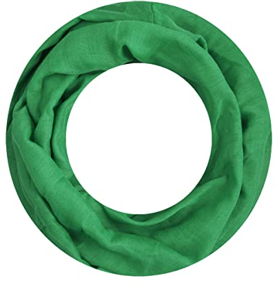 Majea Loop Alice schmaler Damen-Schal Loop Frühlingsschal Schlauchschal Rundschal Tuch uni unisex unifarben einfarbig Halstuch (gras grün)