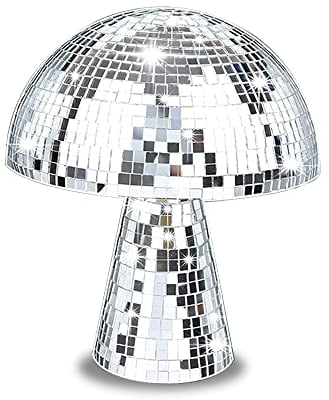 HIQE-FL Spiegel Pilz Disco Kugel,Pilz Disco Kugel Ornament,Glitzer,Pilz Discokugel,Deko Discokugel Pilz,Dekoration