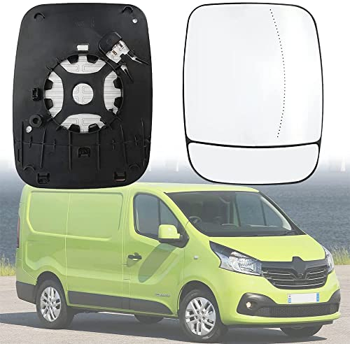 Außenspiegel Glas Für Opel/Vauxhall Vivaro B Nissan NV300 Flat Talento Trafic Links Rechts Rückansicht Beheizter (Weiss),Right