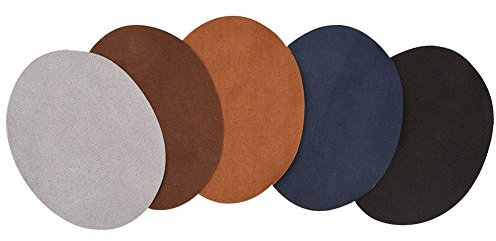 1Pack Oval Shape PU Leather Elbow Patches for Wool Jumpers, Elbow Patches for Sweaters Patch Repair Sewing Elbow Knee Patches Iron-on Patches Clothing Accessories for Trousers