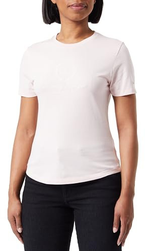 Tommy Hilfiger T-shirt Maniche Corte Donna Slim Flag Tee Scollo Rotondo, Rosa (Whimsy Pink), M