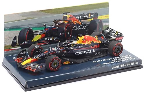 Minichamps 447222501 kompatibel mit Max Verstappen Oracle Red Bull Racing RB18 Formel 1 Sieger Spanien GP 2022 Limitierte Edition 1:43