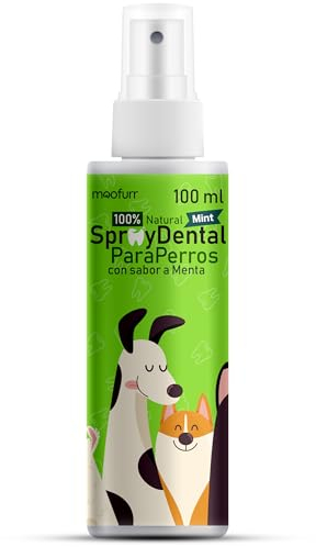 Moofurr Spray Dental Natural para Perros – Aliento Fresco con Menta, Ayuda a Reducir Placa y Sarro, Higiene Bucal sin Cepillado (100ml)
