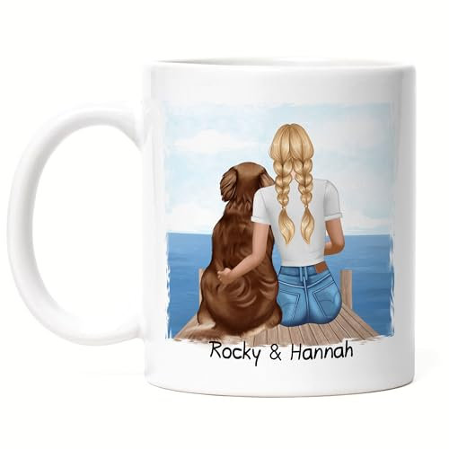 Kiddle-Design Personalisierte Hundemama Tasse | Geschenk für Stolze Hundebesitzerin | Für Hundeliebhaber Dog Dad mit Haustier | Mit Name & Spruch