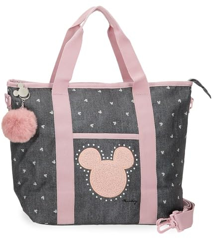 Disney Joumma Bags, Mickey Studs, Federmäppchen, Kinder-Kulturbeutel, aus Polyester., Schwarz, Tasche