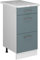 Vicco Küchenunterschrank R-Line, Blau-Grau/Weiß, 40 cm mit Schubladen, AP Marmor