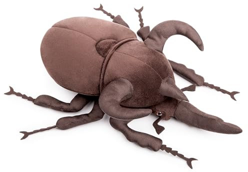 lilizzhoumax Chalcosoma caucasus Käfer Plüschtier 25cm/10”, Simuliertes Tier Plüschtier Chalcosoma caucasus Käfer Realistische Insekt-Plüsch Spielzeug für Wilde Tiere, Geschenk für Kinder Stofftier