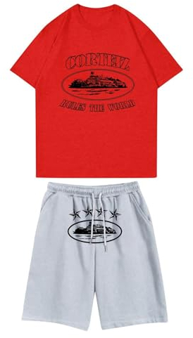 BFTHWY Cortez Hose Sportbekleidung für Herren Nofs Jogginganzug Damen Jogging Herren Anzug Trapstar Anzug Pullover Trapstar Jacke Herren Trapstar Hoodies für Männer Jogginganzug Rot Xl