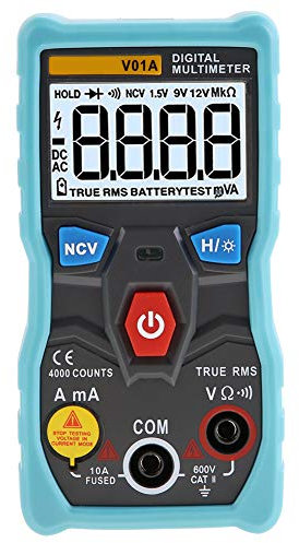 Auto Range Multimeter, V01a True RMS Digital Multimeter AC/DC Strom Spannung Ohm Durchgangsprüfer Mit Verschiedenen Farben(Blau)