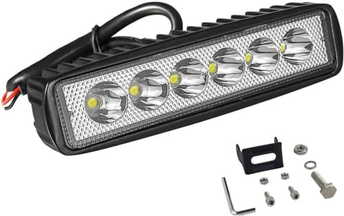 Willpower 1 Pcs Phare LED, 6 Pouces 18W Projecteur Barre LED 12v pour Moto Voiture Camion SUV Bateau 4x4