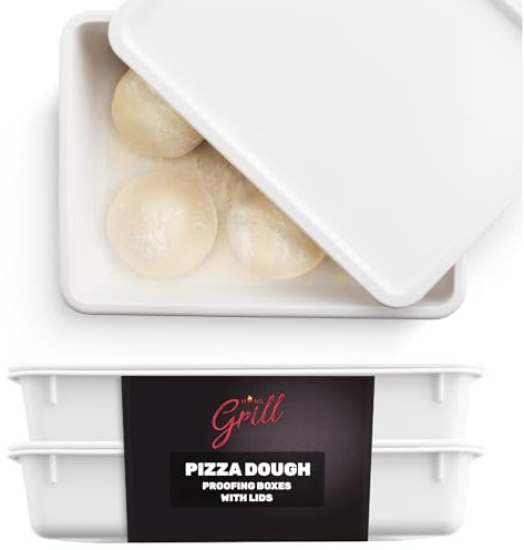 Hans Grill Pizza Dough Proofing Box Pack of 2 Stackable BPA-Free Trays with Covers Perfect for Dough Pizza Proofing Box and Bread Proofing Box - Premium Quality Pizza Proofing Box
