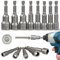 ATEK 8pc 1/4 Chrome Hex Magnetic Nut Driver Socket Set Chrome Vanadium Impact Drill Bits 6-13mm Metric Adapter Quick Release Compatible with Power Drills Cordless Drivers Screw Guns