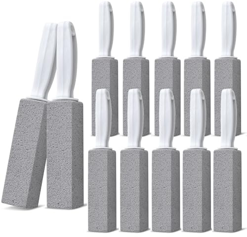Emycool Pumice Stone Toilet Bowl Cleaner, 12 Pack Toilet Pumice Stone with Handle for Toilet Cleaning, Bathtubs, Sinks, Swimming Pools, Grills