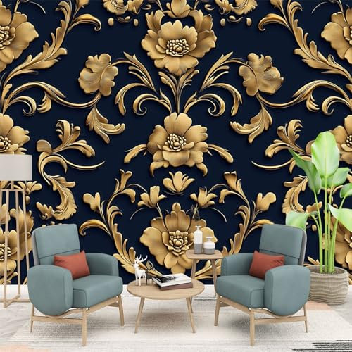 Photo Wallpaper Kids Room Vintage Victorian Style Non-Woven Living Room Bedroom Sofa TV Background Wall Decoration - Navy Blue 150 x 105 cm Photo Mural