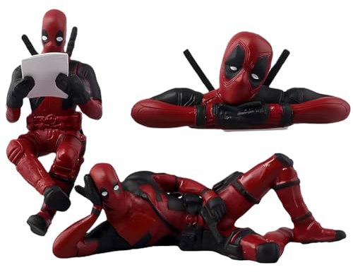 Wohlstand 3 pezzi Auto interni,Deadpool Ornamento Auto Accessori,Deadpool Anime altalena auto accessori decorazione,Ideale per collezionisti e esposizioni di regali di compleanno per bambini