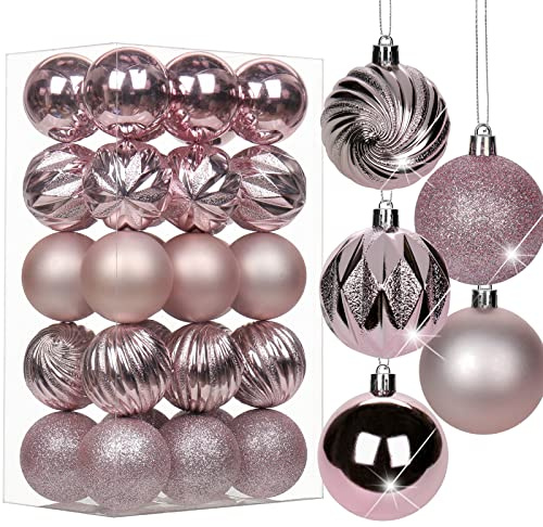 30er-Set 6cm Christbaumkugeln Set Weihnachtsbaumkugeln Kunststoff Weihnachtsbaumschmuck mit Aufhängeöse Weihnachtsbaumschmuck für Hochzeit, Feiertage, Party, Weihnachten, Halloween, Heimdekoration