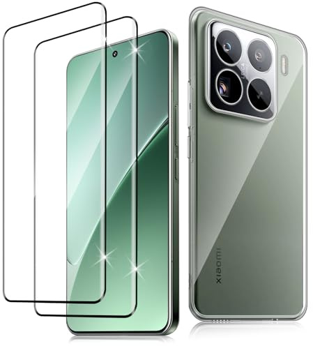 Haofun für Panzerglas für Xiaomi 15 Pro Schutzfolie mit Hülle [2+1], Ultra-Klar 3D Curved Schutzglas, Soft TPU Handyhülle Schutz 9H Härte Glas Displayschutzfolie Schutzhülle