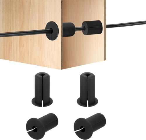 HiPicco 4Pcs Wall Grommets for Cables 3/4-Inch Silicone Cable Wall Bushing Feed Through Cable Routing Kit Accessories Wall Cable Pass Through for Ethernet with 7mm Hole, Black