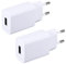 2-Pack Cargador USB 5 V/2 A,Alimentación USB Adaptador Corriente, Enchufe Carga Compatible con teléfono móvil, Monitor, Auriculares, lámpara de Mesa