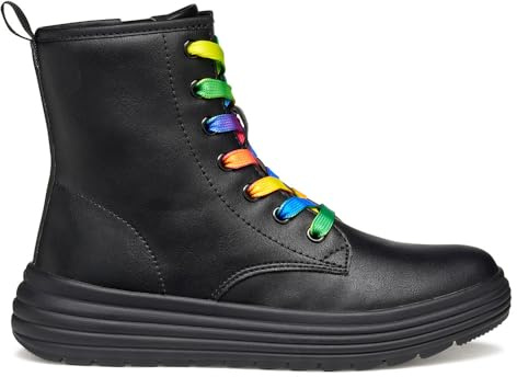 Geox J PHAOLAE Girl Ankle Boot, Black/Multicolor, 31 EU