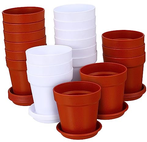 SUPVOX Pot avec Soucoupes Petits Contenants en Plastique pour Le Jardinage Dintérieur