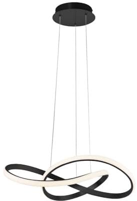 Just Light Hängelampe Pendellampe Esstischleuchte dimmbar LED Designlampe schwarz, H 120 cm