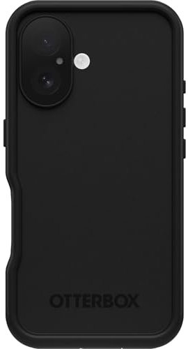 OtterBox iPhone 16 FRĒ Series wasserdichte Hülle mit MagSafe (entworfen von LifeProof) – Schwarz, wasserdicht, 60% recycelter Kunststoff, schlank und stilvoll