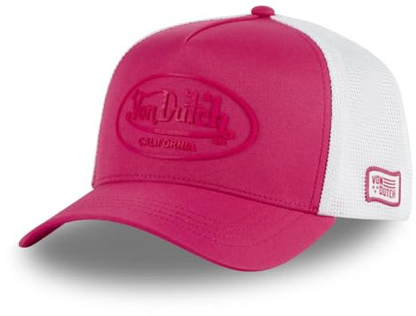 Von Dutch Kappe für Damen & Herren, verstellbar, Trucker-Kappe, Neon, Neonrosa/Weiß, One size
