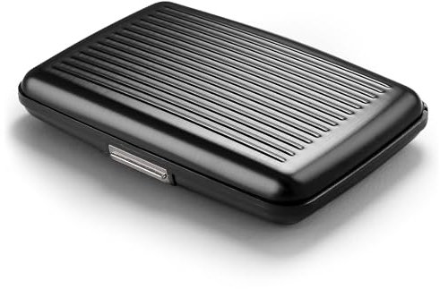 ÖGON -DESIGNS- Porte-Cartes en Aluminium avec Fermoir en métal, Protection RFID Contre la fraude et la démagnétisation, Portefeuille Compact, modèle Smart Case Stockholm