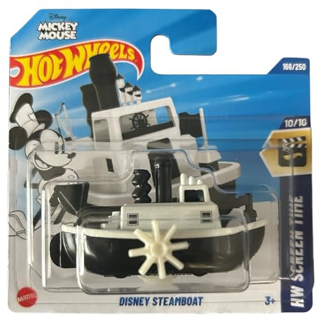 Hot Wheels 1:64 Scale Vehicle for Play or Display. Car Collection. Gift for Children. 2025 Model, Choose 1 Car (HYY98, 166/250 Disney Steamboat)