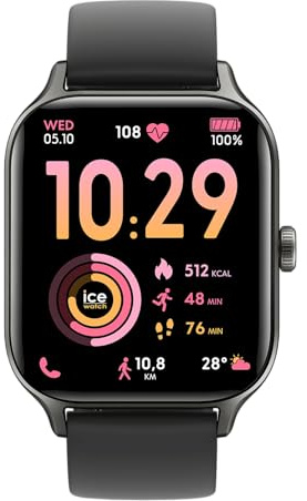 ICE-WATCH - Ice fit RT 3.0 Black - Schwarze Sport verbundene Uhr für Herren mit Silikonarmband - 025277 (1,75 Zoll)