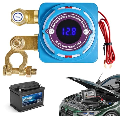 GOEDCH Stacca Batteria 12V per Auto con Telecomando: 240A Remoto Auto Stacca Batteria Senza Fili, Kill Switch Antifurto,Interruttore Automatico Senza Fili con Telecomando, Morsetti per Batteria
