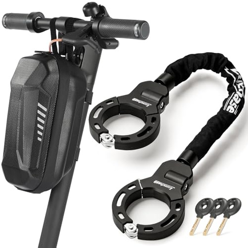 LUXCHASE E Scooter Schloss 8mm, hochsicheres Schloss für E Scooter, mit Tragbaren Wasserdicht Aufhängetasche, handschellenschloss für E Scooter/Fahrräder/Motorrad/E-Bike
