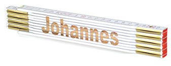 Zollstock mit Namens-Gravur zum auswählen - Name - Lasergravur - personalisiert - Geschenk - Mann - Vatertag - Geburtstag, Zollstöcke Namen:Johannes