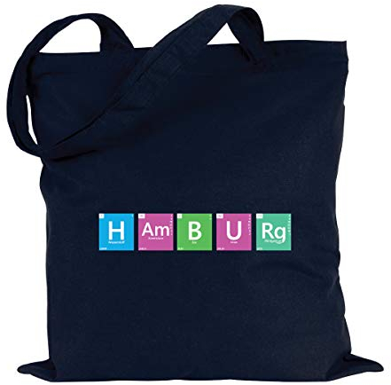 JUNIWORDS Jutebeutel - Wähle eine Farbe - Hamburg Farbe: Marine Blau