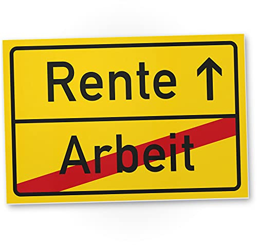 DankeDir! Rente (Arbeit) Ortsschild - Schild Abschiedskarte Ruhestand Geschenkidee Abschiedsgeschenk Kollegen Rente Geschenk Verabschiedung - Abschied Arbeitskollege Büro
