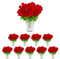 Relaxdays Künstliche Rosen, 480 Stück Künstliche Blumen mit Stiel und Blättern, Geschenk, Hochzeit, Höhe 26 cm, Rot