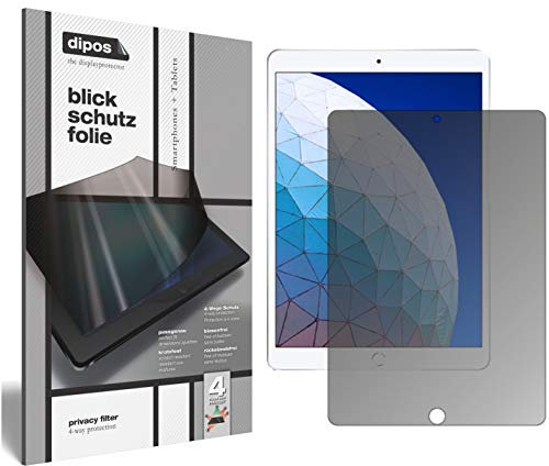 dipos I Blickschutzfolie matt kompatibel mit Apple iPad Air (3.Gen 2019) 10.5 Zoll Sichtschutz-Folie Display-Schutzfolie Privacy-Filter
