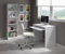 Dmora - Scrivania Dayton, Scrittoio per ufficio con ripiano, Tavolo da studio porta PC da ufficio o cameretta, Tavolo da studio, 90x54h79 cm, Bianco
