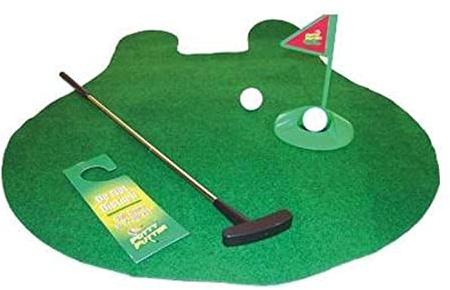 Mikamax – Potty Putter – Set de Golf - Mini-golf – Jeu de toilette – Tapis de Golf – Cadeau d’anniversaire – Cadeau Amusant – Jouer au golf – Accessoires de Golf