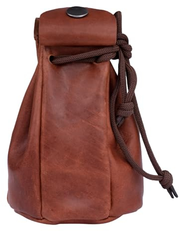 STILORD 'Niklas' Vintage Lederbeutel Münzbeutel Münzbörse Portemonnaie Leder Geldbeutel Geldbörse Kleingeldbörse Schlüssel-Etui Echtleder, Farbe:Cognac - braun