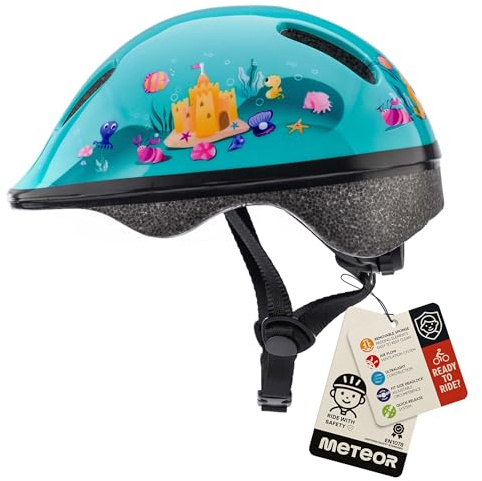 meteor Kinderfahrradhelm Sicherer Fahrradhelm Kinder-Helm rollerhelm Jungen kinderfahrradhelm für Mountainbike Inliner skaterhelm BMX fahradhelm Scooter Kinder Bike Helmet