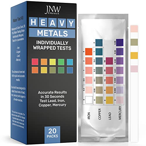 Heavy Metals Test - Drinking Water Testing Kit for Lead, Iron, Copper and Mercury, Fast Easy & Accurate Results With Mobile App, Simple at Home Testing to EPA Standards (Individually Wrapped 20 Packs)