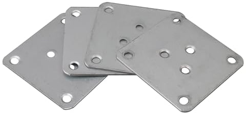 RDEXP 4PCS Leg Mounting Plates 7x7cm Furniture Leg Attachment Plate Hole Dia 5.8mm