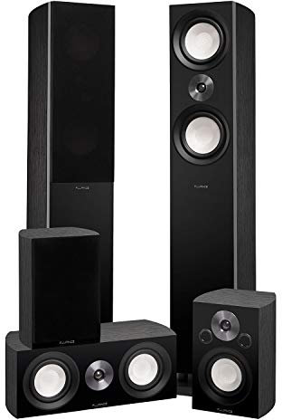 Fluance Reference High Performance Surround Sound Home Theater 5.0 Channel Speaker System including 3-Way Floorstanding Towers, Center Channel, and Rear Surround Speakers - Black Ash (XL8HTB)