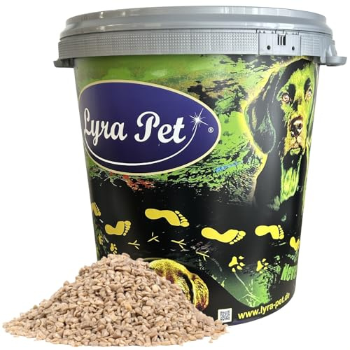 Lyra Pet® 10 kg Sonnenblumenkerne geschält Bruch Neue Ernte in 30 L Tonne | Wildvogelfutter für das ganze Jahr - Optimal für Jungtiere - Streufutter ohne Schalen - Energiespender für Sommer und Winter