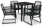 vidaXL Gartenmöbel Set 5-TLG. Gartengarnitur Sitzgruppe Gartenset Sitzgarnitur Lounge Gartentisch Gartenstuhl Tisch Sessel PVC Rattan Schwarz