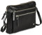 Wise Owl Accessories Kleine Umhängetaschen & Geldbörsen aus weichem, gekrispeltem Echtleder - Triple Zip Premium Sling Frequenzweiche Umhängetasche für Damen (Schwarzes Nappa)