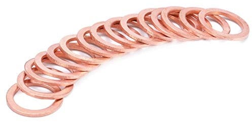 Zkenshan-washers M10 Copper Washer Flat Seal Ring Gasket Set For Motorcycle Bike Car Brake Line Banjo Bolt Crush Washers, 15pcs, good wear resistance